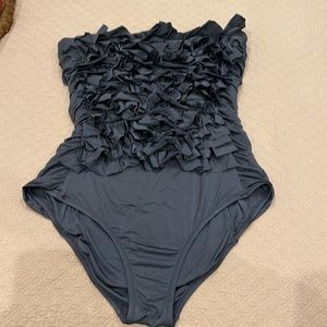 Vintage J Crew strapless one piece! Stunning in slate gray. 🩶🩶🩶